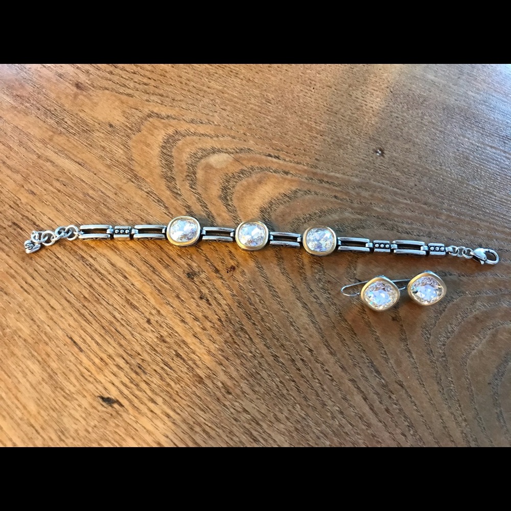 Brighton Crystal Link Bracelet and Earrings